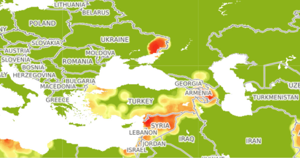 Verisk Maplecroft’s Conflict Intensity Index, 2022-Q1