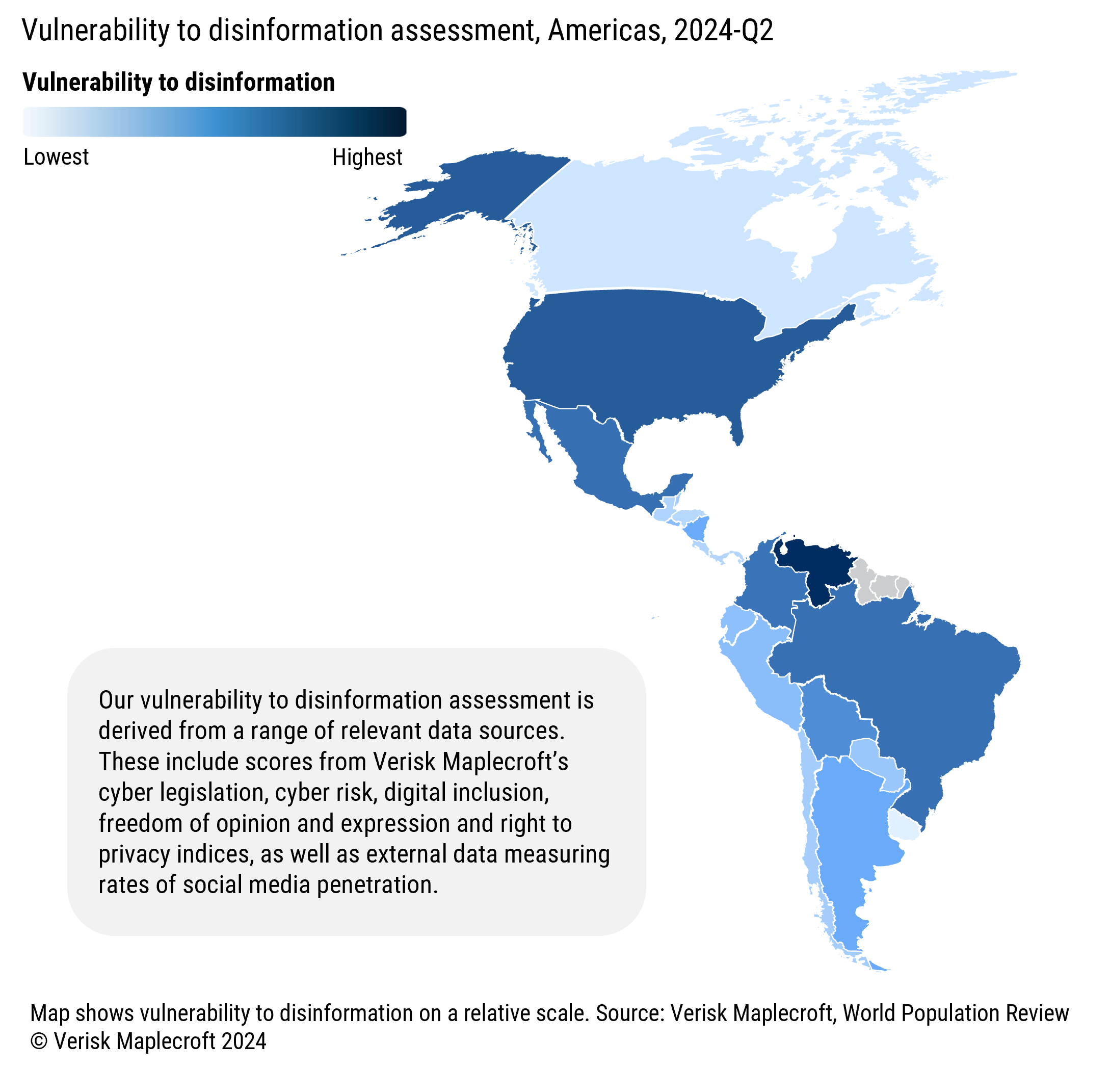 Figure 1: US, Mexico and Brazil among the five most vulnerable countries in the region